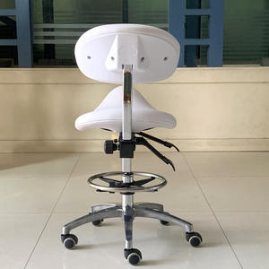 Chaise de pédicure classique blanche pivotante avec dossier, tabouret de technicien avec fonction de massage, couleur personnalisable, haute capacité de charge pour SPA - Product Image 3