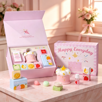 Ensemble de bougies aromatiques en céramique en forme de gâteau, cristaux, huiles essentielles, faites à la main, respectueuses de l'environnement, longue durée, Diwali, maison