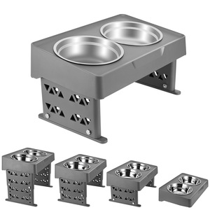 Comedero Elevado para Perros con Logotipo Personalizado, Doble Tazón de Acero Inoxidable para Perros y Gatos - Product Image 1