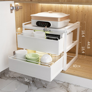 Sliding large Cabinet Basket Drawer Under Sink Organizers and Storage Rack