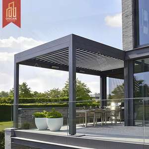 Pérgola impermeable Gazebo Jardín Patio Eventos al aire libre Patio trasero Fiestas Espacios comerciales Diseño de madera de plástico Pérgola retráctil - Product Image 2