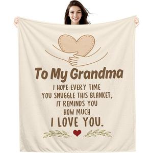 Beige Heart Hands Love Message Flannel <b>Blanket</b> Throw <b>Blanket</b> Nap <b>Blanket</b> Wholesale Lightweight Breathable Custom Print - Product Image 3