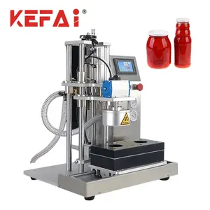 KEFAI Semi Automatic Tabletop Twist Off Sauce Paste Glass Jar Metal Lid Vacuum Capping Machine