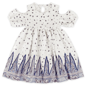 Vestido de Verano de Manga Corta con Estampado Digital Personalizado para Bebé Niña, Diseño Floral con Hombros Descubiertos - Product Image 2