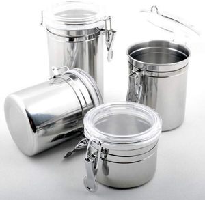 ถังเก็บเมล็ดกาแฟแบบปิดผนึก กระป๋องสแตนเลสทรงกลม ภาชนะใส่กาแฟ - Product Image 2