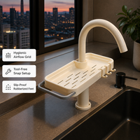 Étagère nominale de rangement pour savon, à fixer sur robinet, design évidé pour un drainage rapide