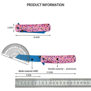 Couteau pliant coloré haute dureté pour camping, survie, fruits, usage domestique, couteau de poche portable, qualité industrielle OEM - Product Image 6