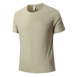 Custom T-Shirt Men's Quick-Dry Short Sleeve Solid Color Polyester Leisure Wear - Product Image 2