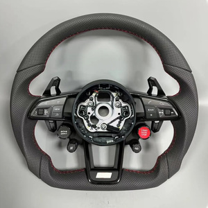 Volant en cuir perforé à bas <span class=keywords><strong>prix</strong></span> pour <span class=keywords><strong>Audi</strong></span> B8.5 <span class=keywords><strong>S4</strong></span> S5 Rs5 Rs6 Q5 Q7 A3 S3 avec bouton de démarrage pour les modèles A8 A1 A6 A7 A4 RS4 RS7 - Product Image 2