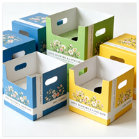 Boîte en carton ondulé rigide E Flute 2 mm, imprimée sur mesure, pour bouquet de fleurs, boîte portable pour plante en pot, emballage pour vase