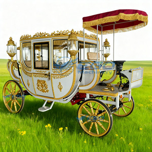 Calèche royale électrique classique pour mariage traditionnel, calèche électrique sans chevaux de luxe à quatre roues pour le tourisme - Product Image 4