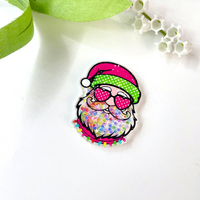 Broche décorative de Noël à injection de carburant, à paillettes liquides et à musique, avec motifs Père Noël, Élan et Sapin de Noël, accessoires de badge