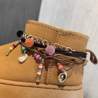 Chaîne décorative pour bottes de neige, clips de chaussures à bouton chic, breloques luxueuses pour bottes de neige, décorations de boucles de lacets, accessoires pour chaussures
