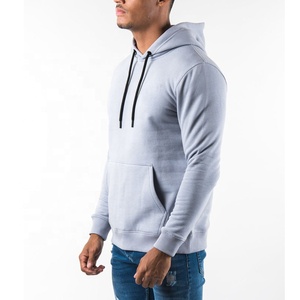 Heather Grey Custom Men Hoodie New Fashion 2023 High Quality Slim Fitness Fleece Material Quick Dry Casual Winter Man Hoodies - Product Image 1