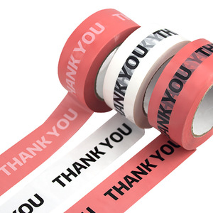 Rollo Jumbo de cinta de agradecimiento de color rosa para embalaje y cinta de sellado de cartón, película adhesiva, cinta de embalaje para Boutique - Product Image 6