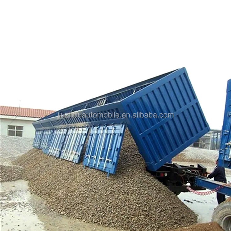 Manufacturer Wholesale Customized 50 Ton & 80 Ton 3 Axles Side Dump Semi Truck Trailer Custom Commercial Truck Trailers