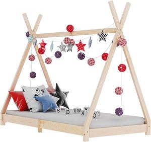 Cama de casa para niños Cama de madera de pino Cama para niños Niños <span class=keywords><strong>Adolescentes</strong></span> Bebé Niño Niñas Niños Dormitorio Marrón - Product Image 1