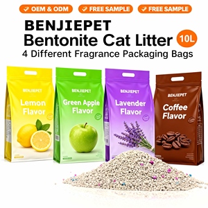 Benjie 10L Strong Fast Clumping <b>Ball</b> Shape Eco-Friendly Dust Free Gray Organic Bentonite <b>Clay</b> Cat Litter Arena - Product Image 1