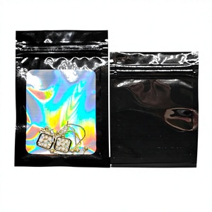 Bolsa de embalaje de joyería iridiscente personalizada, bolsa de sellado de joyería con efecto flash, bolsa de sellado de joyería con efecto flash de 10x18cm, fabricada con láser y con sellado de hueso de color. - Product Image 1