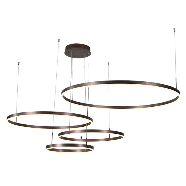 Modern Simple Design Hanging Home Decorative Led Circle Acrylic Luxury Ring Chandeliers Ceiling Pendant Light