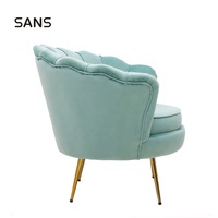 Demers Barrel Chair Beau fauteuil Cohutta Fauteuil d'appoint Shell de salon avec pied en laiton