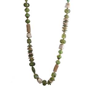 Fashion Beaded <b>Necklace</b> Natural Stone 316L Stainless Steel PVD Gold Plating Sustainable Resistant <b>Long</b> Statement Jewelry Unisex - Product Image 1