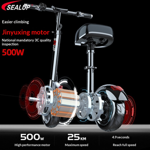 สกู๊ตเตอร์ไฟฟ้าพับได้ FRS <span class=keywords><strong>SEALUP</strong></span> Q8 สำหรับผู้ใหญ่ มอเตอร์ 400W/1000W ระยะทางวิ่งไกลกว่า 60 กม. ระบบกันสะเทือน 8 จุด แบตเตอรี่ลิเธียม NFC/แอป/GPS - Product Image 3