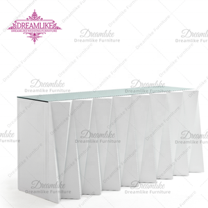 Mostrador de barra de cristal con espejo de acero inoxidable dorado moderno, muebles de hotel para bodas y eventos comerciales para clubes al aire libre - Product Image 3