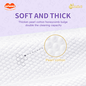 Lingettes humides en coton doux Unihope Top <span class=keywords><strong>Choice</strong></span> pour bébés, serviettes nettoyantes bénéfiques pour tout-petits, mouchoirs durables pour le confort en voyage en voiture - Product Image 5
