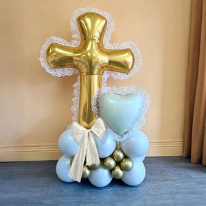 Balões em Forma de Cruz Dourados, Prateados e Brancos para Aniversário, Oração, Gala de Caridade, Halloween, Páscoa, Ação de Graças e Decoração de Ambientes - Product Image 3