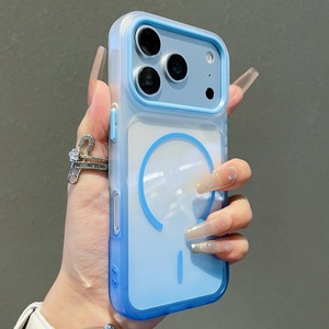 เคสโทรศัพท์ใสไล่เฉดสีแบบแม่เหล็กสำหรับ iPhone 18 12 13 14 15 16 17 Pro Max Air รองรับการชาร์จไร้สาย ป้องกันด้านหลัง - Product Image 1
