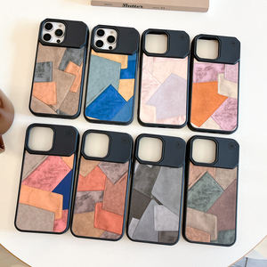 Étui pour téléphone portable à épissage de couleur irrégulière adapté à la <span class=keywords><strong>coque</strong></span> souple en cuir TPU anti-chute en cuir <span class=keywords><strong>iPhone</strong></span> 16 15 ProMax - Product Image 1