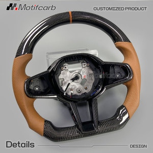 Volante de fibra de carbono personalizado LCI Upgrade con empuñaduras de cuero perforado para BMW Serie 3 y 5 G20 G30 330e 330i 340i 2018-2024 - Product Image 3