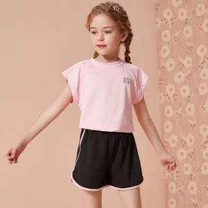 Ropa Deportiva al por Mayor para Niños, Camiseta Deportiva de Manga Corta para Niñas, Chándal de Fútbol para Niños, Ropa de Gimnasio, Traje Deportivo Informal para Niños - Product Image 3