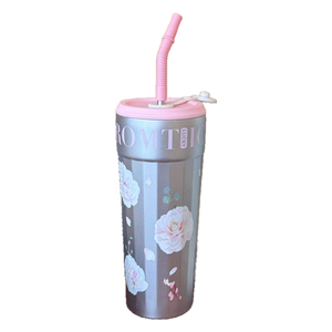 Termo de Acero Inoxidable de Alta Gama para Niñas, con Diseño Floral y Pajita, para Uso en Escritorio - Product Image 5