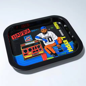 7*5.5 inch chịu nhiệt cấp thực phẩm tinplate cán khay với biểu tượng tùy chỉnh và khe máy xay cho thuốc lá thảo mộc lưu trữ và sử dụng - Product Image 4