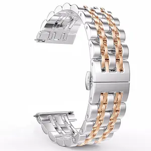适用于三星 Galaxy Watch 42毫米 46毫米/Active 40毫米 Band 不锈钢腕带手镯 20毫米 22毫米用于 Gear S3/ s2 经典皮带