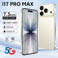 Teléfono I17 Pro Max con Batería de Gran Capacidad, Pantalla de 7.3 Pulgadas, Cámara de 108MP, Deca Core, Smartphone LTE de 16GB+1TB