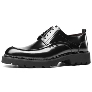Zapatos Formales de Hombre de Cuero Genuino de Alta Calidad, con Punta Redonda y Cordones, que Aumentan la Altura, Cómodos, de Lujo y Antideslizantes - Product Image 2