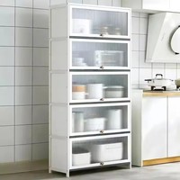 Meuble de rangement multifonctionnel en métal à 5 niveaux anti-poussière pour cuisine, salle de bain, salon et armoire – Support au sol
