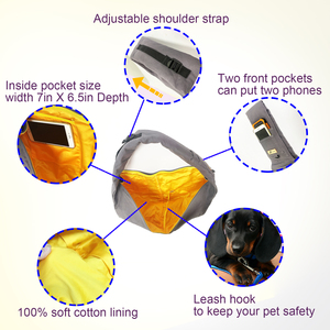 Premium personalizado elegante manos libres Reversible Pet Sling Carrier Bag Soft Papoose Tote para perros gatos - Product Image 5
