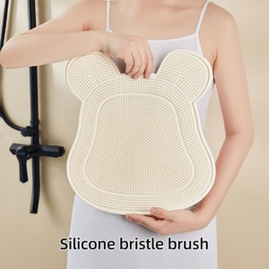 Bathroom Back <b>Scrub</b> Massage Easy to Clean Tool Sponge Removal Belt Exfoliating Bear Silicone <b>Brush</b> Bath Body Shower Scrubber - Product Image 5