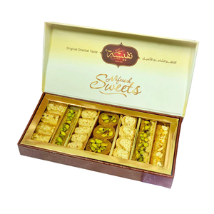 Assorted doce sobremesa baklava premium, datas, caixa de presente, descartável, embalagem de pastelaria em ramadã