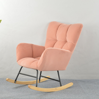 Fauteuil à bascule moderne et confortable en tissu durable, idéal pour l'intérieur : maison, bureau, chambre, balcon, hôtel, école