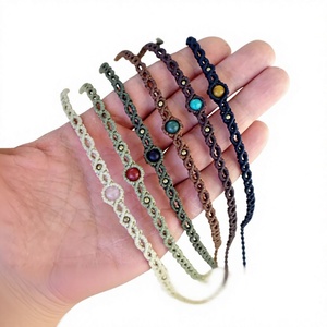 Handmade Thin Macrame Gemstone Bracelet Mix for Jewelry Wholesale - Product Image 1