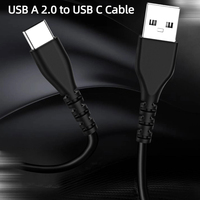 Cable USB C de PVC de Alta Calidad, 5V 3A, Carga Rápida, Cable de Datos Tipo C con Cobre Estañado, 480Mbps, Cable de Carga USB-A a C para Teléfono Inteligente