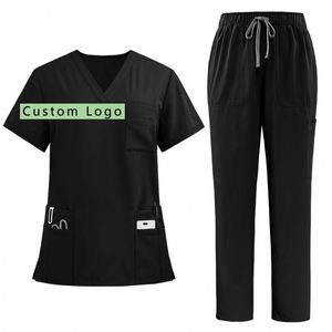 Tenue Médicale Esthétique : Ensemble Blouse Col V et Pantalon – Tenue d'Infirmière Décontractée pour Hôpital – Blouse et Pantalon Médicaux - Product Image 1