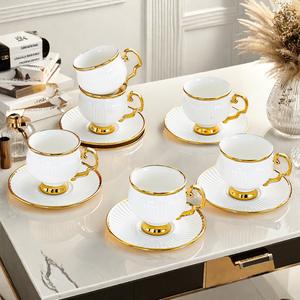 Moderna tazza di caffè Espresso per la casa Mini Latte tazza di caffè in ceramica semplice tazza e piattino Design squisito per il servizio di tè - Product Image 1