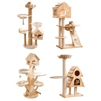 PAIPET Arbre à chat en bois multi-niveaux, avec maisonnette et griffoir en sisal, mobilier d'escalade, OEM, personnalisable, vente en gros