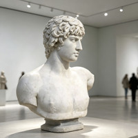 Décoration intérieure de galerie grecque classique, sculpture de buste masculin jeune en marbre blanc sculpté à la main, personnalisable